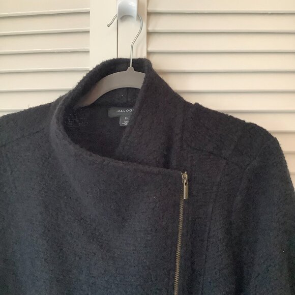 Halogen women's Knit Moto Jacket black boucle 1X Nordstrom - Picture 4 of 11